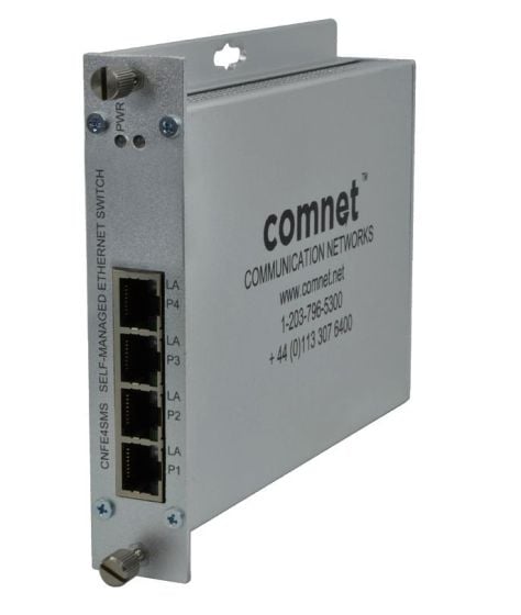 Comnet CNFE4SMS 4-Port Ethernet Self-Managed Switch, 4TX (Copper) CNFE4SMS by Comnet