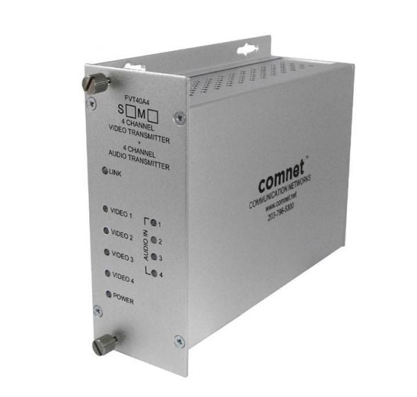 Comnet FVT40A4M 4-Channel Digitally Encoded Video Transmitter + 4 Audio Channels, mm, 1 Fiber FVT40A4M by Comnet