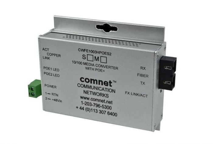 Comnet CWFE1003POEM/M 10/100 Mbps Ethernet 2 Port Media Converter CWFE1003POEM/M by Comnet