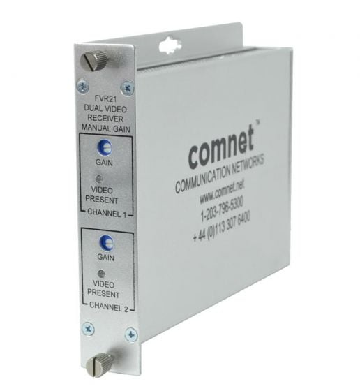 Comnet FVR21 Dual Video Receiver With Manual Gain, mm, 2 Fiber FVR21 by Comnet