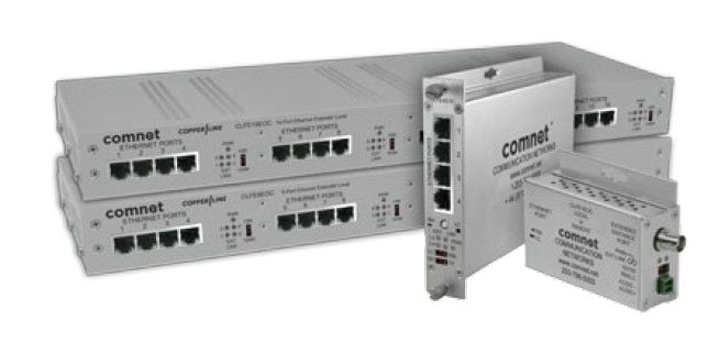 Comnet CLFE16EOC Sixteen-Channel Ethernet Over COAX Extender With Pass-through PoE CLFE16EOC by Comnet