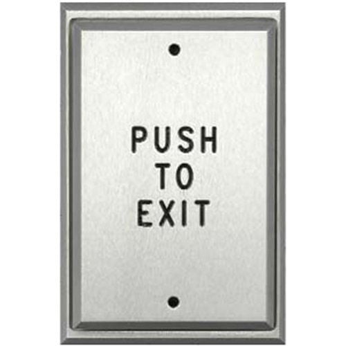 Alarm Controls PS5-111 Single Gang Plate with Pneumatic Time Delay Switch, Clear Finish, Engraved "PUSH TO EXIT" and Filled in Black Ink PS5-111 by Alarm Controls