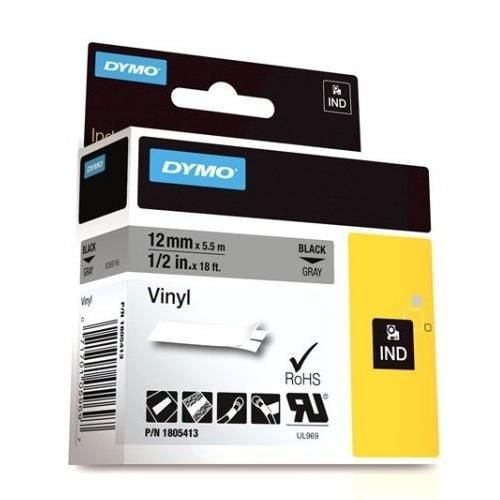 Dymo 1805413 RHINO 1/2" Gray Vinyl 1805413 by DYMO