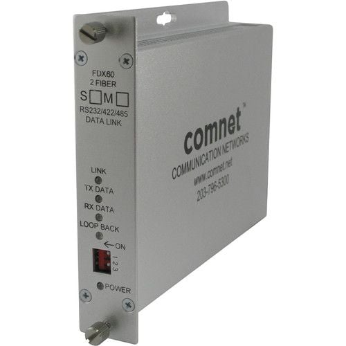 Comnet FDX60M2 RS232/422/485 2 & 4W Bi-directional Universal Data Transceiver, mm, 2 Fiber FDX60M2 by Comnet
