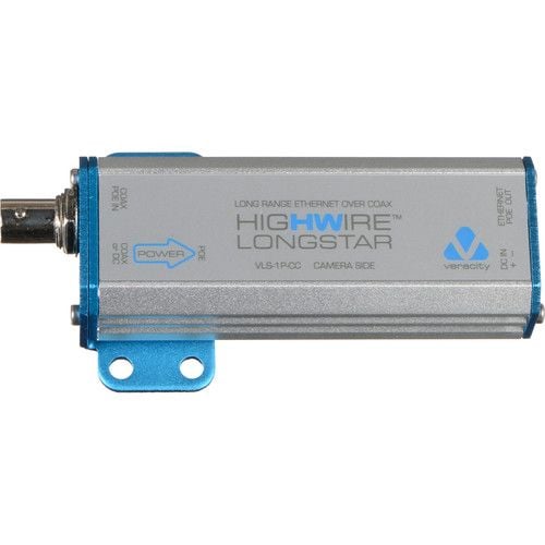 Veracity VLS-1P-CC HIGHWIRE Longstar Long Range Ethernet over Coax Adapter with PoE (Camera Side) VLS-1P-CC by Veracity