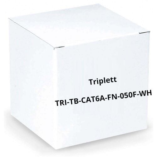 Triplett TRI-TB-CAT6A-FN-050F-WH Professional Grade, High Performance, Certified 10Gbps CAT6A S/STP 26AWG Ethernet Patch Cables, 50', White, 2 Per Pack TRI-TB-CAT6A-FN-050F-WH by Triplett