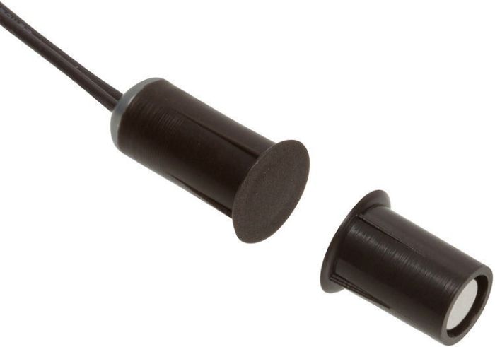 Nascom N1175B-STFB Recessed 3/8" Mini Stubby Press Fit Open Loop Switch / Magnet Set, Wire Leads, Brown N1175B-STFB by Nascom