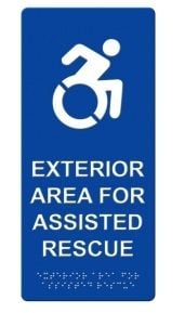 Alpha RSN7086NY 5" x 11" Braille Area of Rescue Assistance Wall Sign RSN7086NY by Alpha