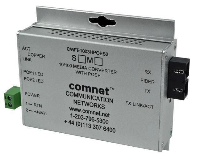 Comnet CWFE1004APOES/M Commercial Grade 100Mbps Media Converter, SC Connector CWFE1004APOES/M by Comnet