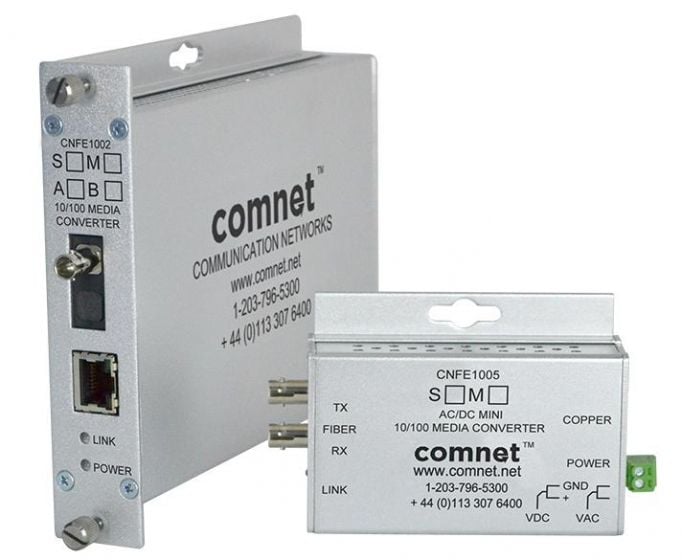 Comnet CNFE1005S2 100Mbps Media Converter, ST Connector, SM, 2 Fiber CNFE1005S2 by Comnet