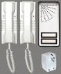 Alpha DPK2W-2C 2 Handset Door Phone Kit, 2 Wire Includes 2 Button Surface Door Station/2-Handset Stations and System Plug-In Transformer DPK2W-2C by Alpha
