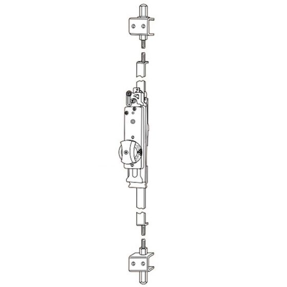Adams Rite MS2181-09-130 Auto-Release Two-Point Flushbolt in Clear MS2181-09-130 by Adams Rite
