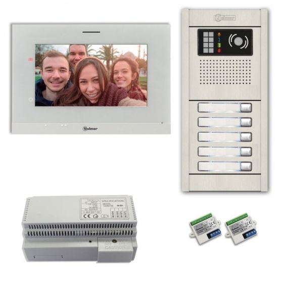 Alpha VKG2-A7-5AF 5-Unit Video-Intercom Kit with Aluminum Flush Entry Panel VKG2-A7-5AF by Alpha
