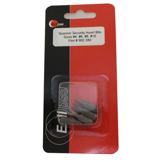 Eclipse Tools 902-380 4 Pc Spanner Security 1" Insert Bit Set-Sizes: #4, #6, #8, #10 902-380 by Eclipse Tools