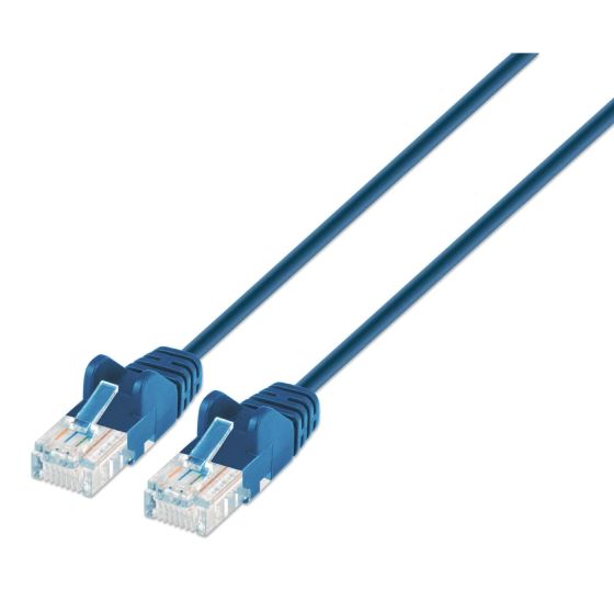 Intellinet 742160 Cat6 UTP Slim Network Patch Cable, 7 Feet, Blue 742160 by Intellinet