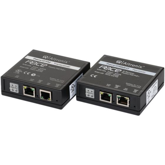 Altronix PACE1PRMTHT Long Range Ethernet Adapter Kit, 100Mbps, IP and PoE+ over Extended Distance CAT5e Solution PACE1PRMTHT by Altronix