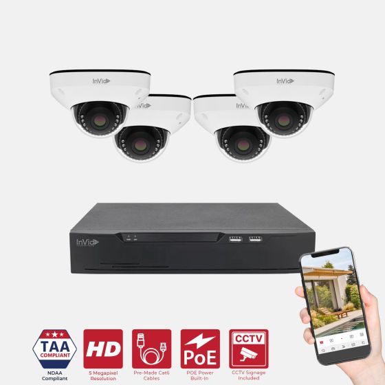 TAA 5MP 4-Camera System with 8-Channel NVR TAA-5MP-4C-8CH by InVid