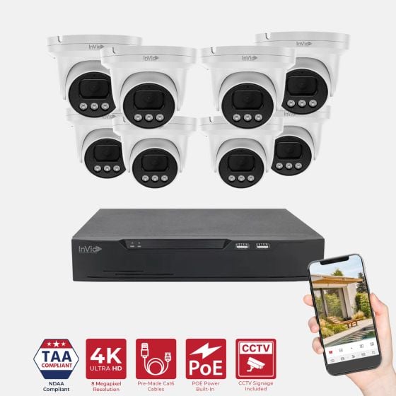 TAA 8MP 8-Camera System with 8-Channel NVR TAA-8MP-8C-8CH by InVid