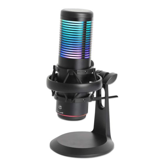 Manhattan 102674 RGB LED USB Condenser Microphone with Noise Rejection 102674 by Manhattan