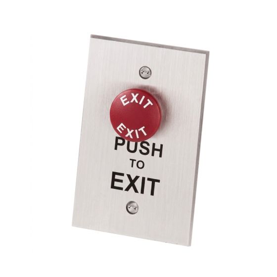 Alarm Lock PE1 Round Red Exit Button Non-Illuminate Standard Switch Plate PE1 by Alarm Lock