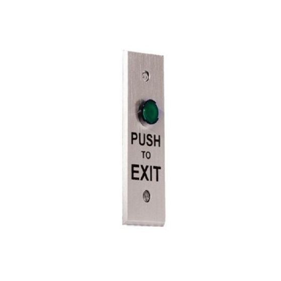 Alarm Lock PE2S Square Green Illuminated Exit Button Narrow Switch Plate PE2S by Alarm Lock