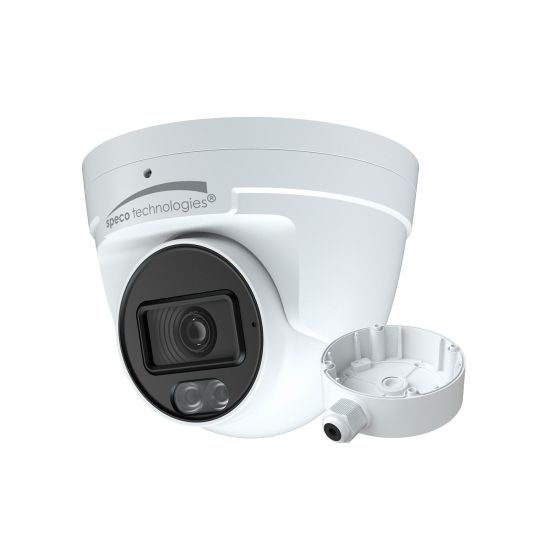 Speco O8VLT1 8 Megapixel Network IP Line Crossing Intrusion Detection IR & White Light Turret Camera with 2.8mm Lens, White O8VLT1 by Speco