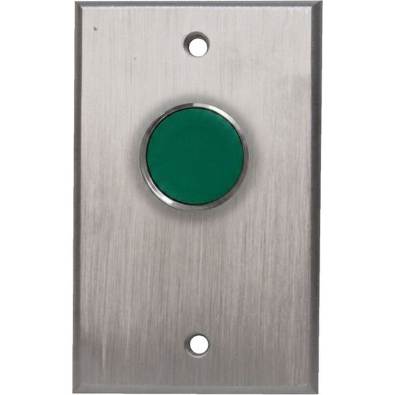 Camden Door Controls CM-8085GE-7 Vandal Resistant Push Button (Extended), DPST, Green Exit Button, Push To Exit CM-8085GE-7 by Camden Door Controls
