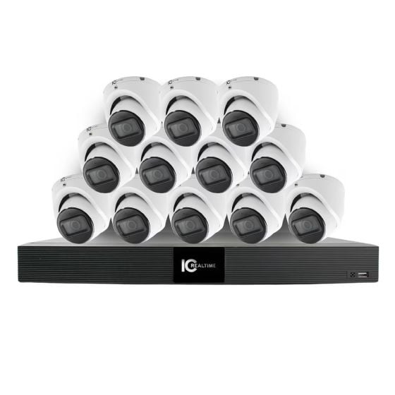ICRealtime MultiCam Kit 4K Complete Video Surveillance System with 16-Channel PoE NVR, 6TB Storage and 12 4K IP Cameras MultiCam-Kit-4K by ICRealtime