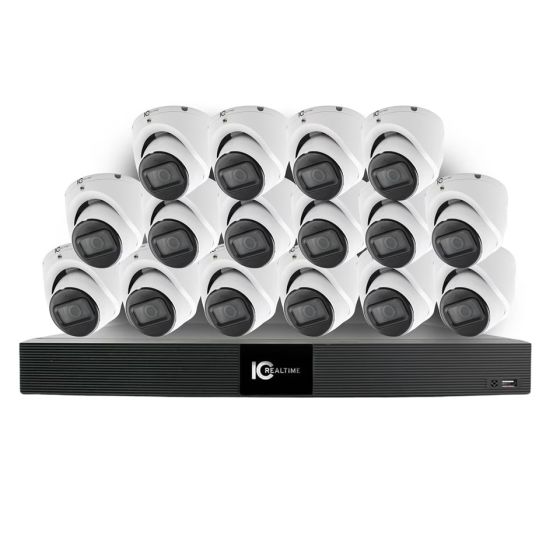 ICRealtime Expand-View-Kit-4K 16 Channel NVR, 6TB HDD with 16x 8 Megapixel Dome Cameras Kit Expand-View-Kit-4K by ICRealtime