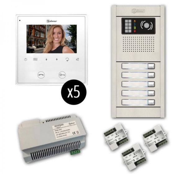 Alpha VKGB2-5AS 5 Unit Color Video Entry Intercom Kit VKGB2-5AS by Alpha