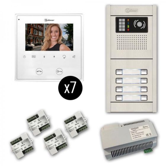Alpha VKGB2-7AF 7 Unit Color Video Entry Intercom Kit VKGB2-7AF by Alpha