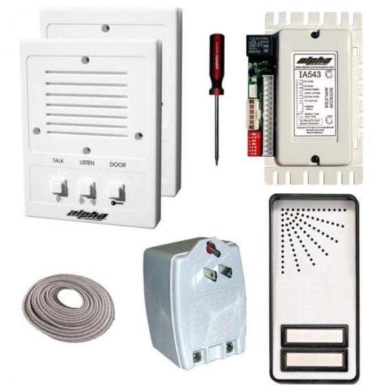 Alpha IK543-2S 2 Unit Entry Intercom Kit+Wire IK543-2S by Alpha