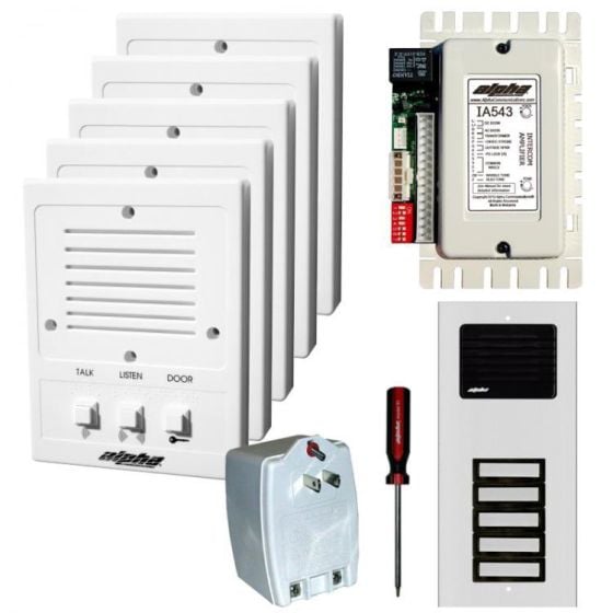 Alpha IK543-5S 5 Unit Entry Intercom Kit+Wire IK543-5S by Alpha