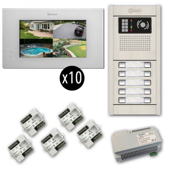 Alpha VKGB2-P7-10AF 10-Unit Touchscreen Video Entry Intercom Kit VKGB2-P7-10AF by Alpha
