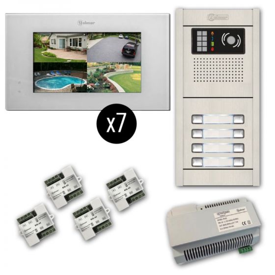 Alpha VKGB2-P7-7AS 7 Unit Touchscreen Video Entry Intercom Kit VKGB2-P7-7AS by Alpha