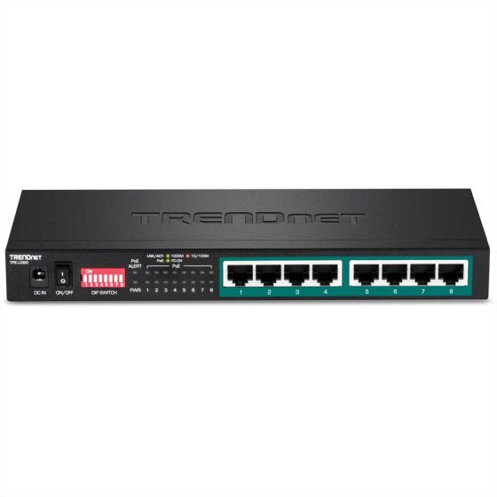 TRENDnet TPE-LG80 8 Port Gigabit Long Range PoE+ Switch TPE-LG80 by TRENDnet