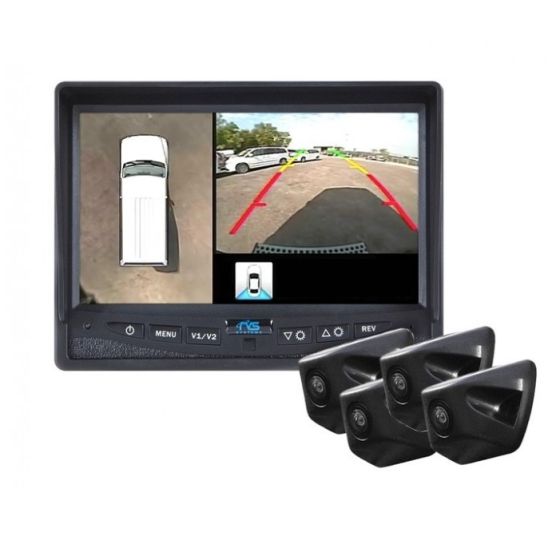 RVS Systems RVS-77550-28 360° with 9" Display, Power Harness with RCA Cable, Both Side Cameras, Vehicle 40ft - 66ft RVS-77550-28 by RVS Systems