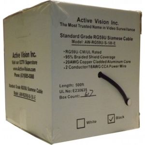 Active Vision AW-RG59U-S-1-W RG-59/U Siamese Cable, 1000 ft. White