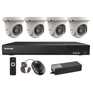 Vitek VT-TH5KT816TA-2 8 Channel 4-IN-1 (TVI/AHD/CVI/CVBS) DVR, 16TB with 4 x 5 Megapixel Turret/Ball Cameras, 2.8mm Lens