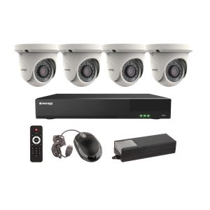 Vitek VT-TH5KT410TA-2 4 Channel 5-IN-1 (TVI/AHD/CVI/CVBS) DVR, 10TB with 4 x 5 Megapixel Turret/Ball Cameras, 2.8mm Lens