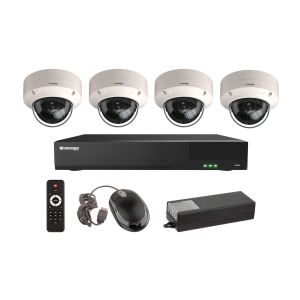 Vitek VT-TH5KT48TD-2 4 Channel 5-IN-1 (TVI/AHD/CVI/CVBS) DVR, 8TB with 4 x 5 Megapixel Vandal Dome Cameras, 2.8mm Lens