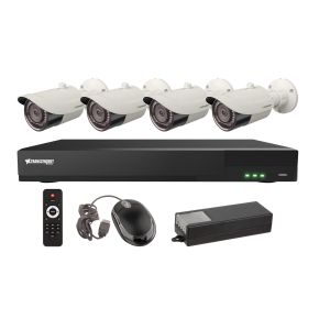 Vitek VT-TH5KT810TB 8 Channel 5-IN-1 (TVI/AHD/CVI/CVBS) DVR, 10TB with 4 x 5 Megapixel Vandal Dome Cameras, 3.6mm Lens