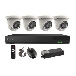 Vitek VT-TH5KT812TA-2 8 Channel 4-IN-1 (TVI/AHD/CVI/CVBS) DVR, 12TB with 4 x 5 Megapixel Turret/Ball Cameras, 2.8mm Lens