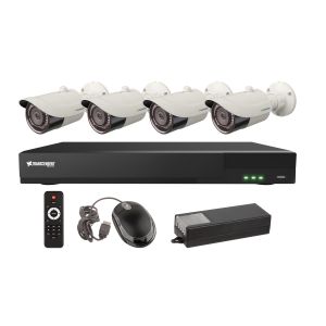 Vitek VT-TH5KT812TB-2 8 Channel 4-IN-1 (TVI/AHD/CVI/CVBS) DVR, 12TB with 4 x 5 Megapixel Bullet Cameras, 2.8mm Lens