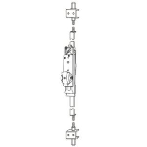 Adams Rite MS2181-09-130 Auto-Release Two-Point Flushbolt in Clear