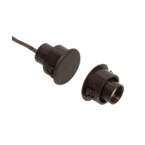 Nascom N1178CB-STDD Recessed 3/4" Stubby DPDT Switch / Magnet Set for Steel / Wood Doors, Wire Leads, Brown