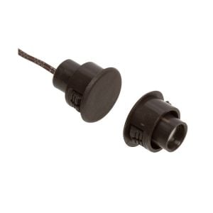 Nascom N1178CB-STFB Recessed 3/4" Stubby Open Loop Switch / Magnet Set for Steel / Wood Doors, Wire Leads, Brown