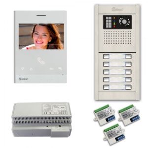 Alpha VKG2-10AS 10-Unit Video Intercom Kit with Aluminum Surface Entry Panel