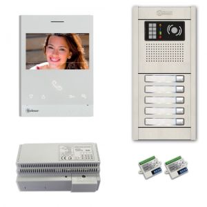 Alpha VKG2-5AF 5-Unit Video Intercom Kit with Aluminum Flush Entry Panel