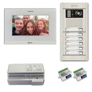 Alpha VKG2-A7-6AS 6-Unit Video-Intercom Kit with Aluminum Surface Entry Panel